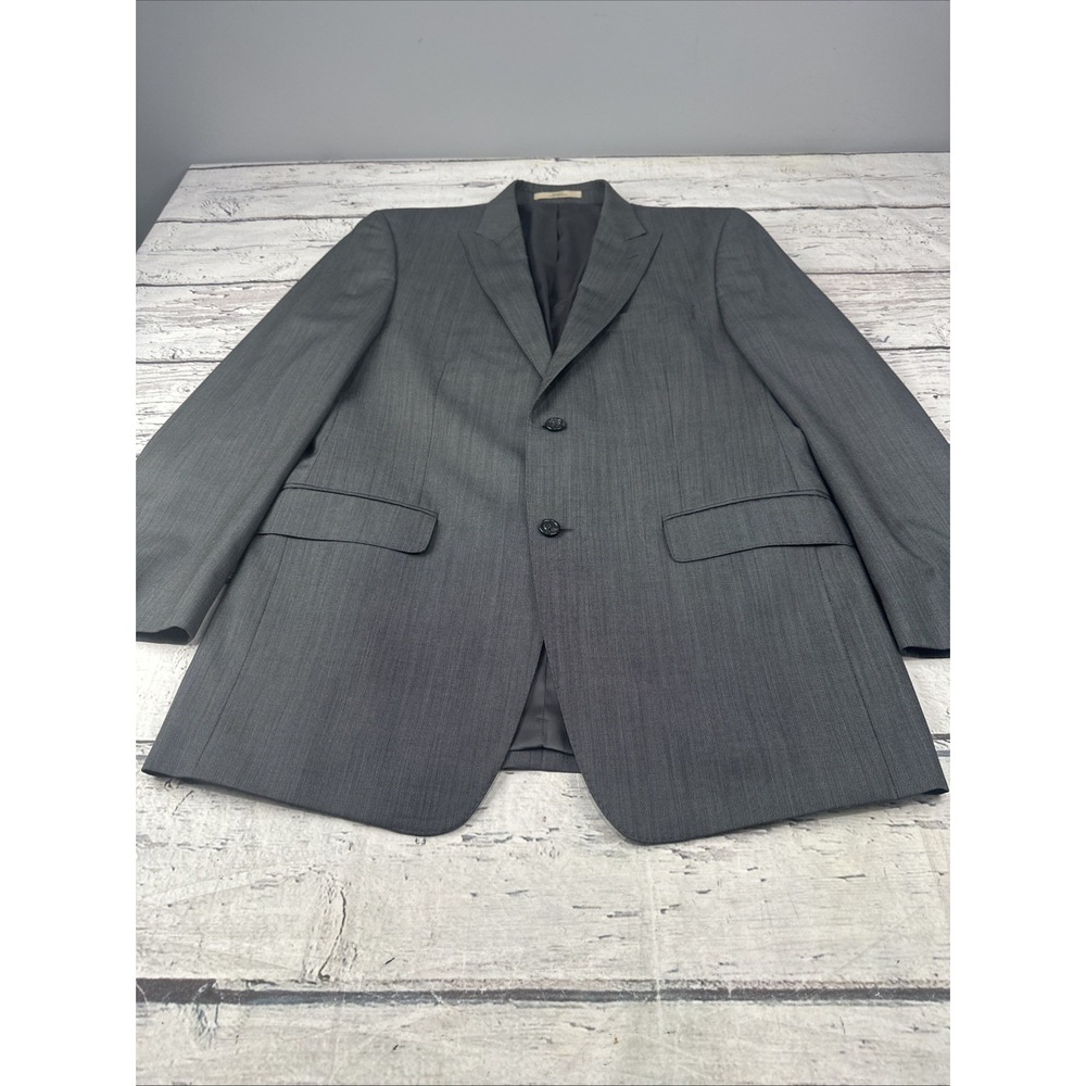 Michael Kors Mens Classic Suit Blazer 40 R Charcoal Gray Woven Solid/Pattern